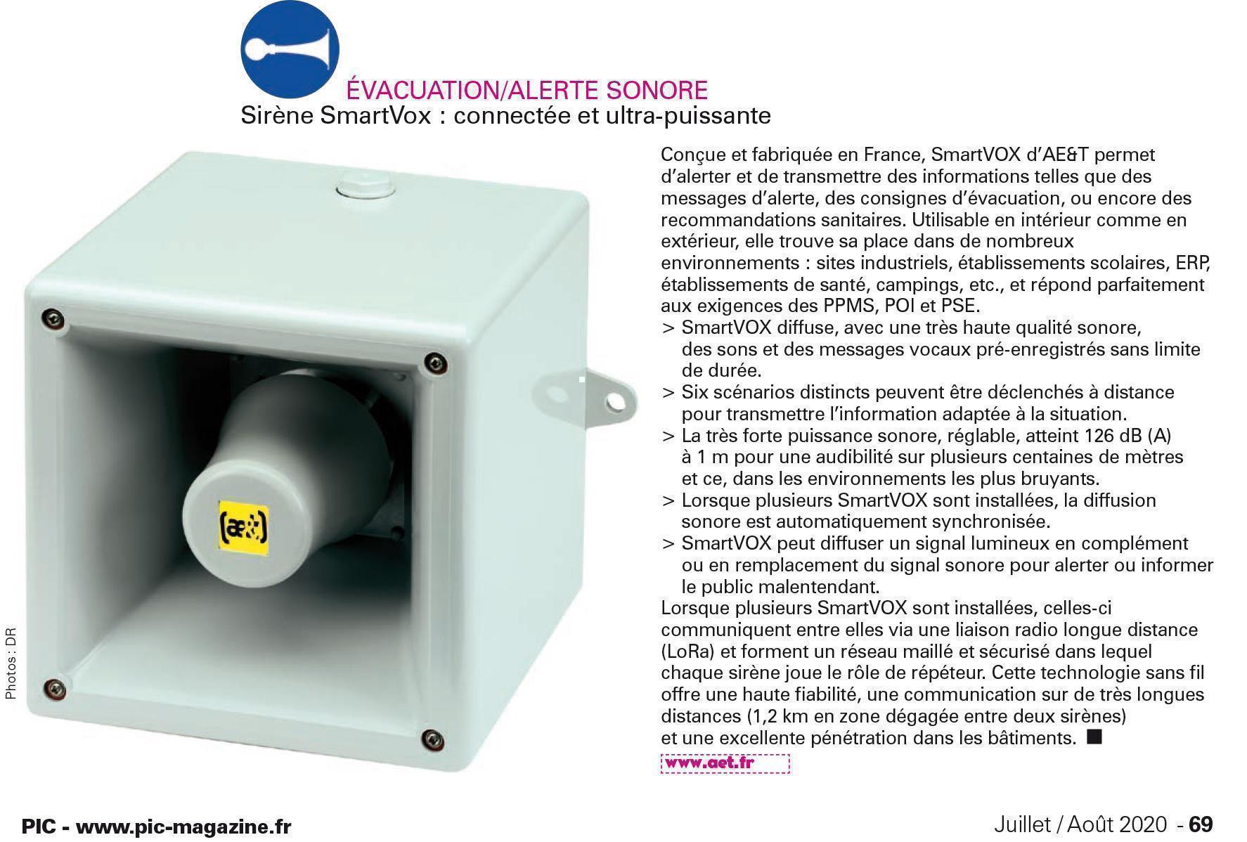 Sirène SmartVOX® connectée et ultra-puissante pour l'évacuation et l'alerte sonore